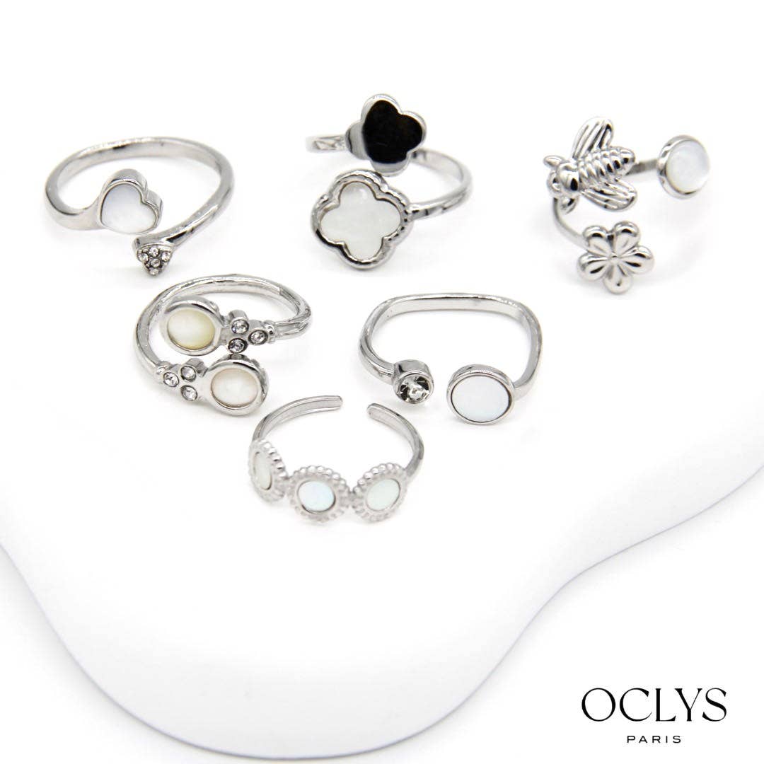 Oclys - Vente Parures de bijoux - Lot de 12 bagues acier inoxydable Fanny2