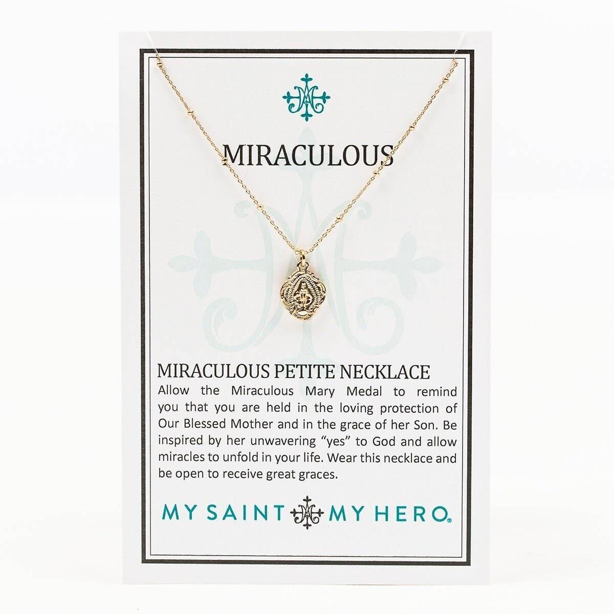 My Saint My Hero - Wholesale Pendant/Charm Necklace - Miraculous Petite Necklace - Gold1