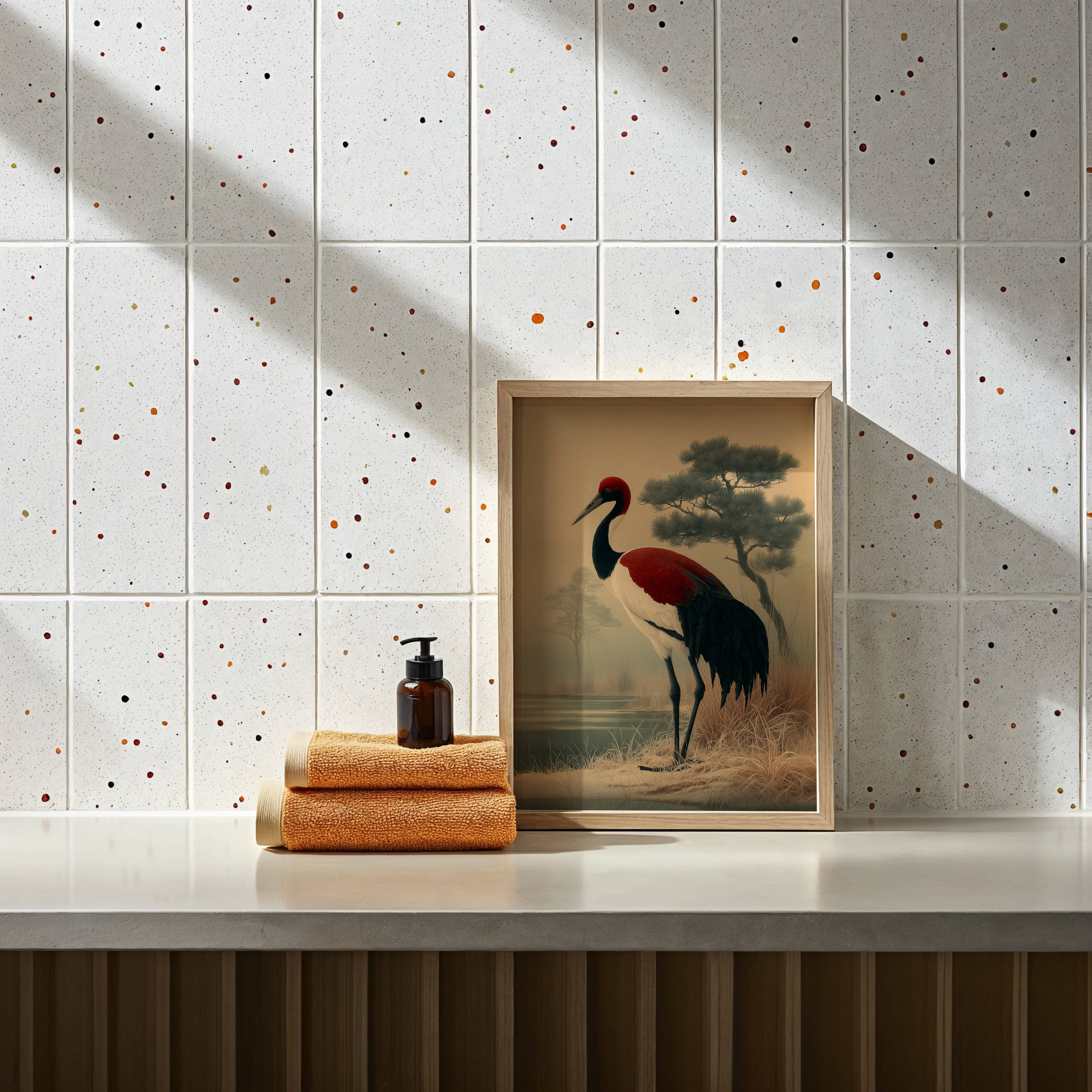 IuliiaArtPrints - Wholesale Art Print - Elegant Red-Crowned Crane Print – Minimalist Asian Decor5