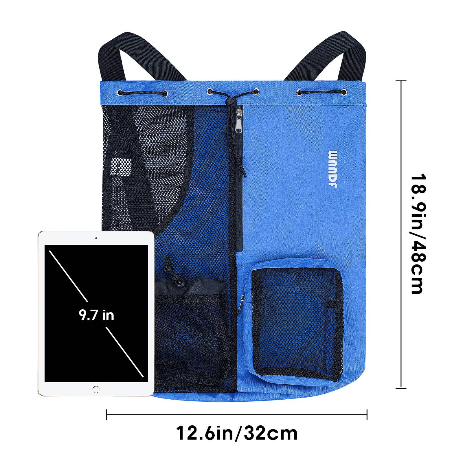 wandf - Wholesale Beach Bag - WANDF Mesh Drawstring Backpack with Wet Pocket Beach Bag7