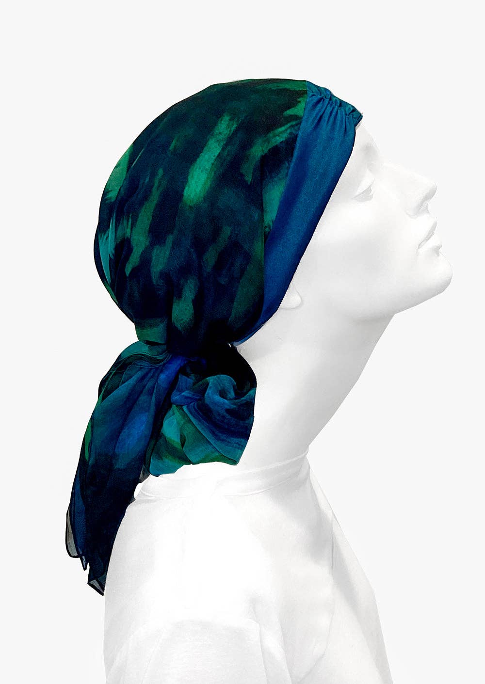 LuxCare Clothing - Wholesale Head Scarf - Women's - Fine Art Headscarf ~Peacock1