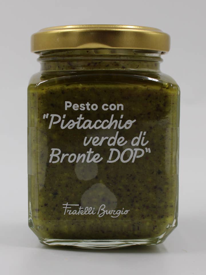 Green Pistachio Pesto from Bronte PDO for wholesale by Fratelli Burgio