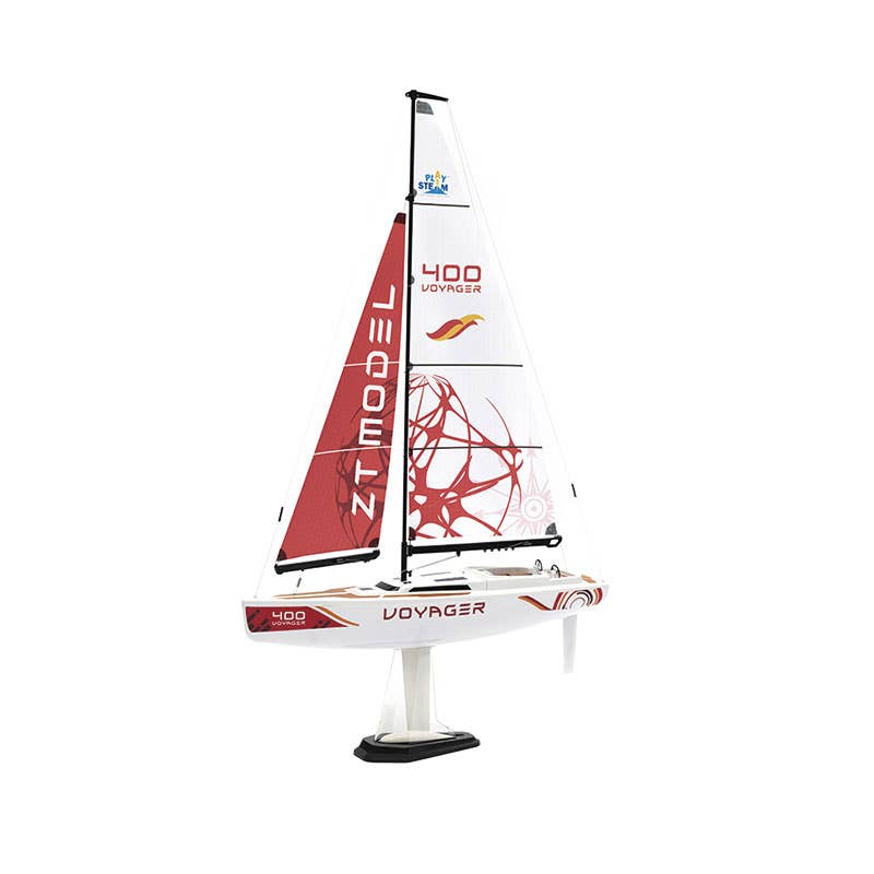 PlaySTEM - Wholesale Toy Set - Kids - Voyager 400 2.4GHz RC Sailboat - Red