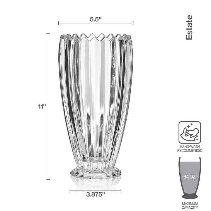 Mikasa - Wholesale Vase - Mikasa Estate 11In Lead Free Crystal Vase