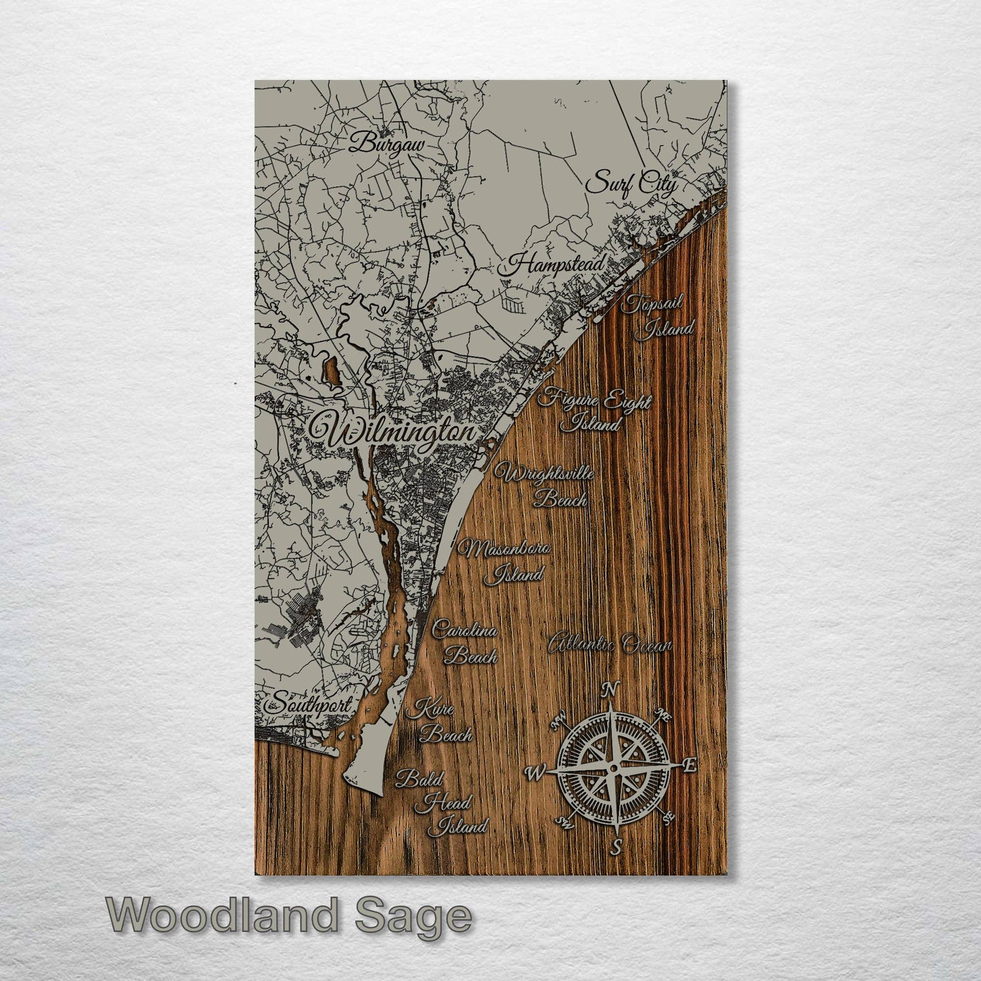 Fire & Pine – Mapa por atacado – Carolina do Norte: Wilmington Beaches Area Mapa4