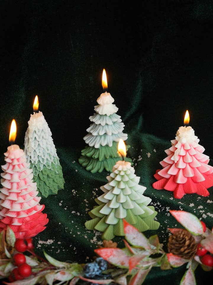 Christmas Tree Shaped Candles for wholesale by Interlude Candles