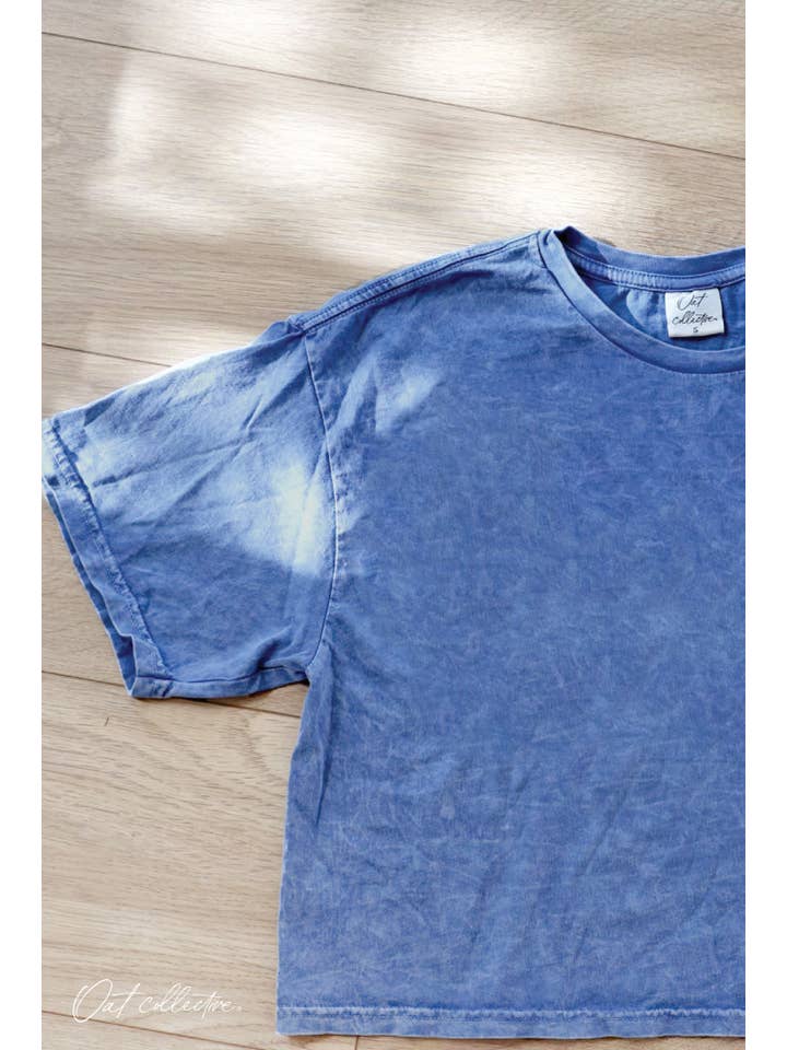 OAT COLLECTIVE - Wholesale Screen Printed T-Shirt - Women's - ALOHA HAWAII Cropped Mineral Washed Graphic Top
11