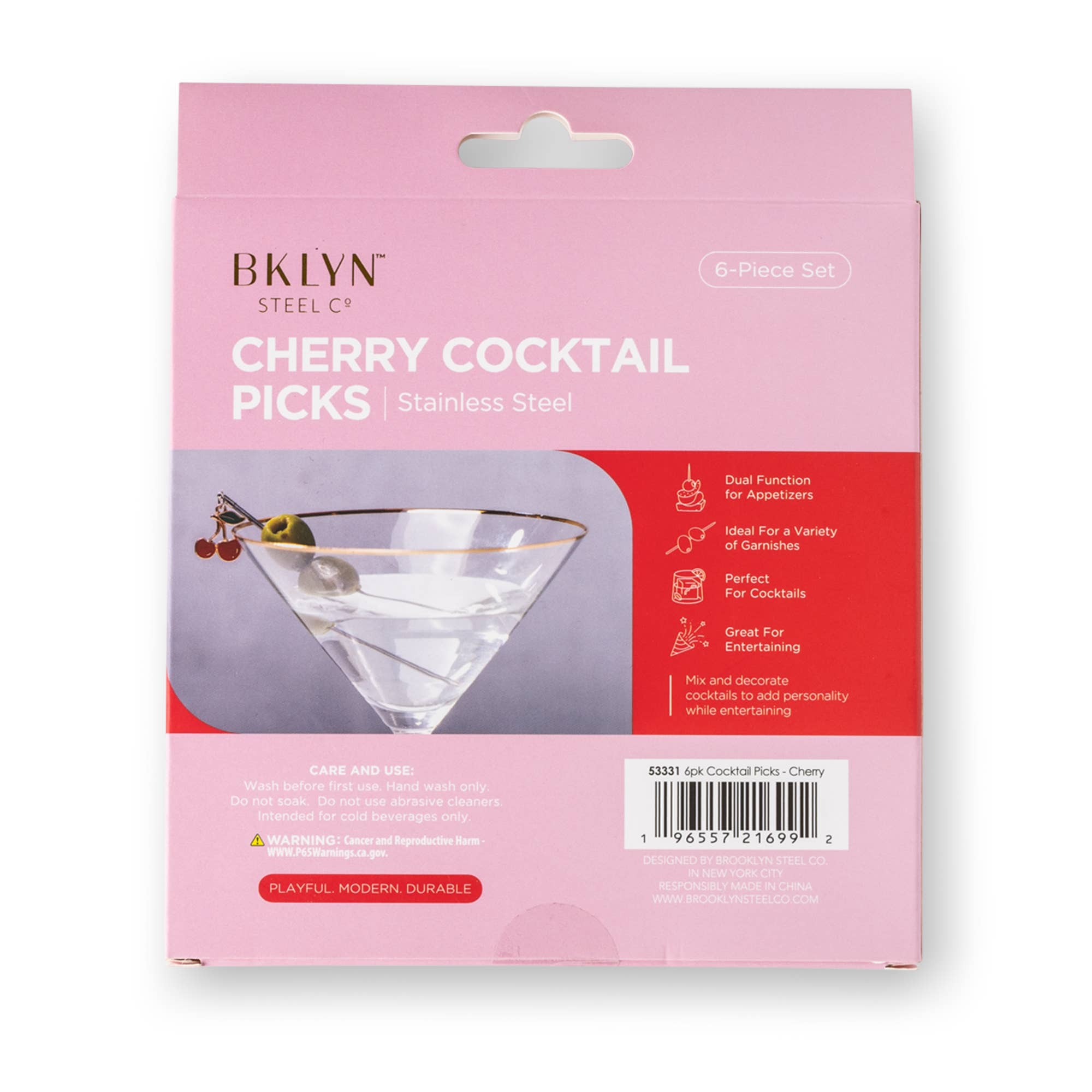 Core Home - Vente Piques à cocktail - 6 piques à cocktail - Cerise2