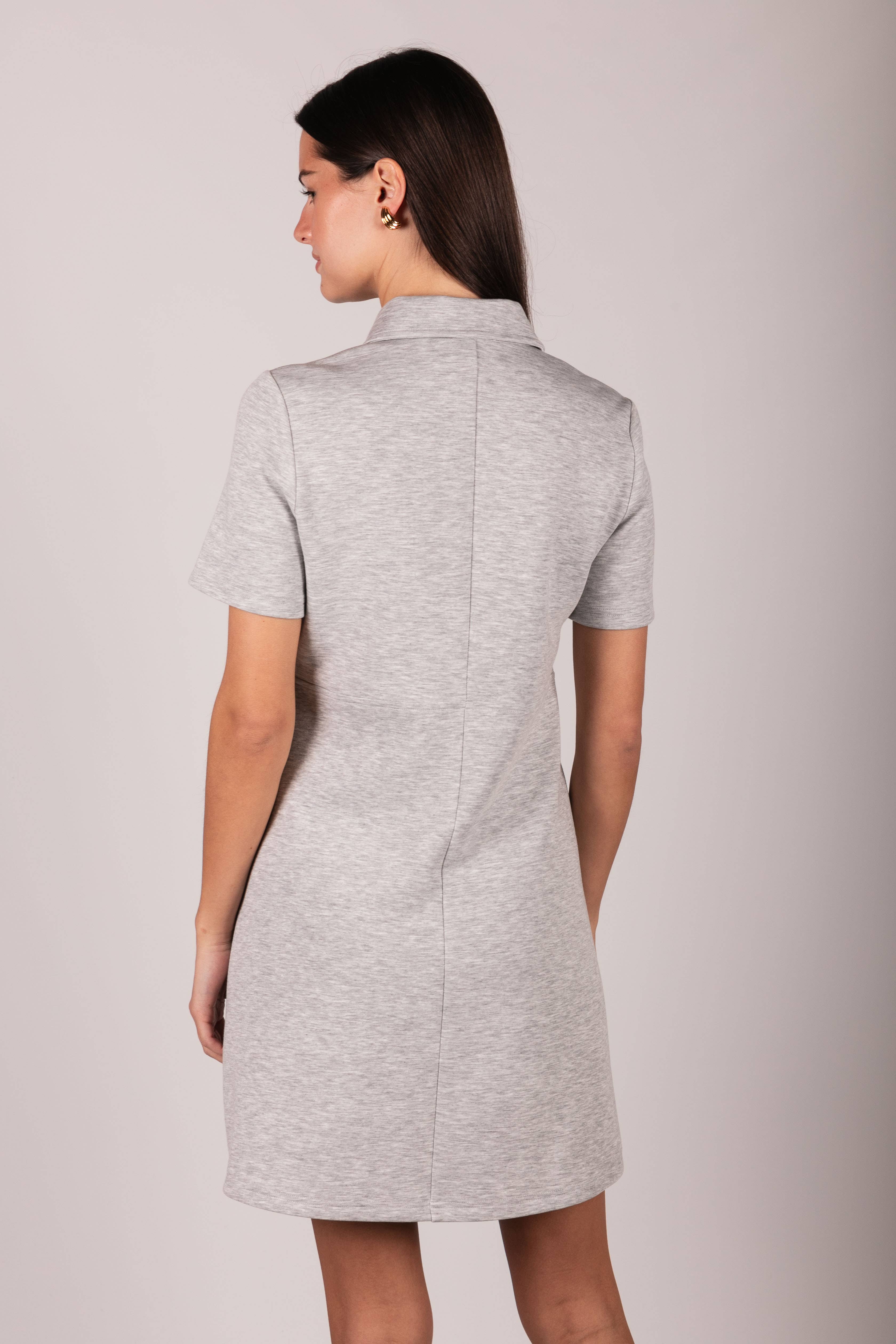 P. CILL - Wholesale Dress - Women's - P. CILL Butter Modal Quarter Zip Short Sleeve Dress13