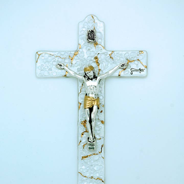 Contreras Designs - Wholesale Wall cross - IG2969 - Genuine Murano Glass Crucifix Wall Decor0