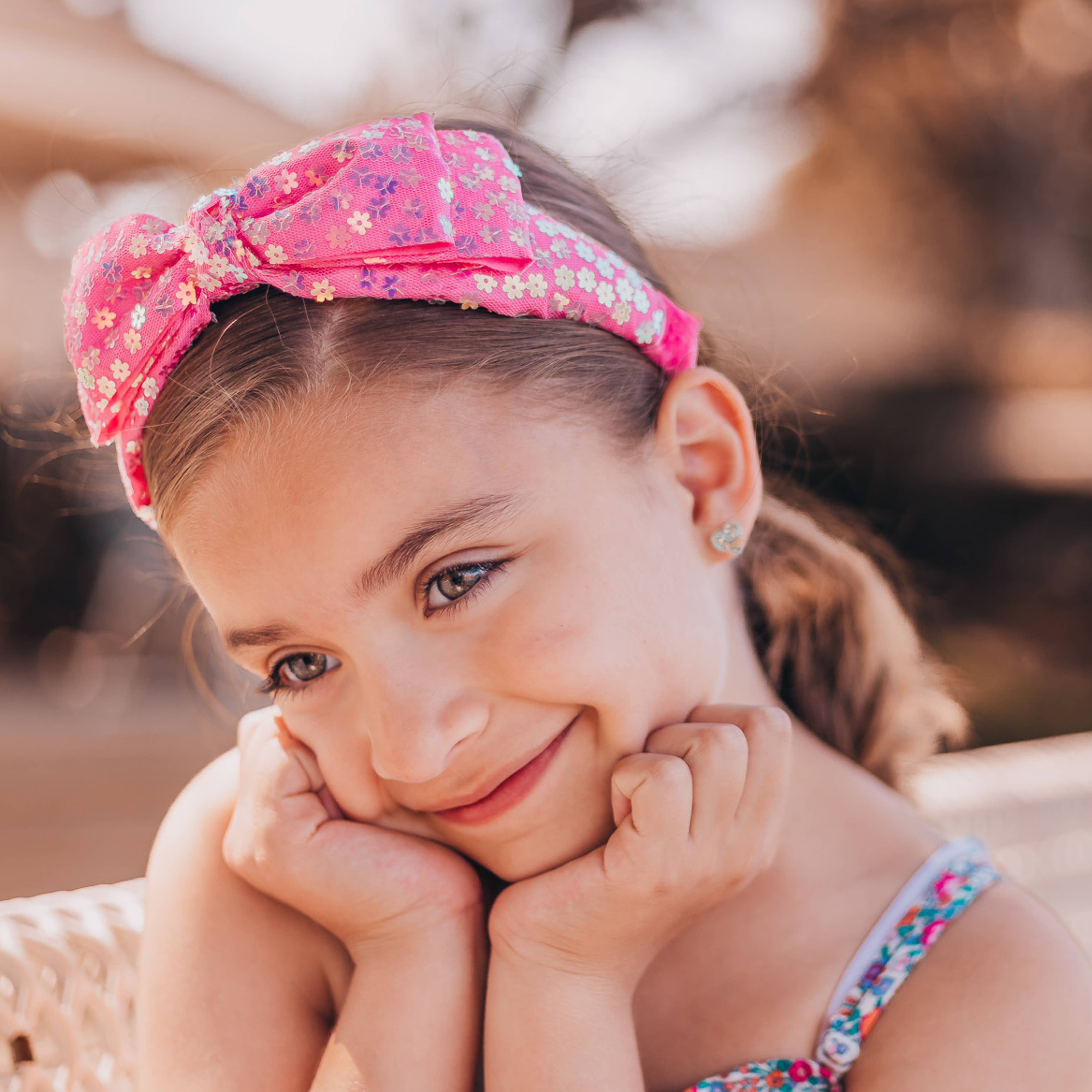 Frog Sac - Vente Serre-tête – enfant - Bandeau à gros nœud - Paillettes à double couche9