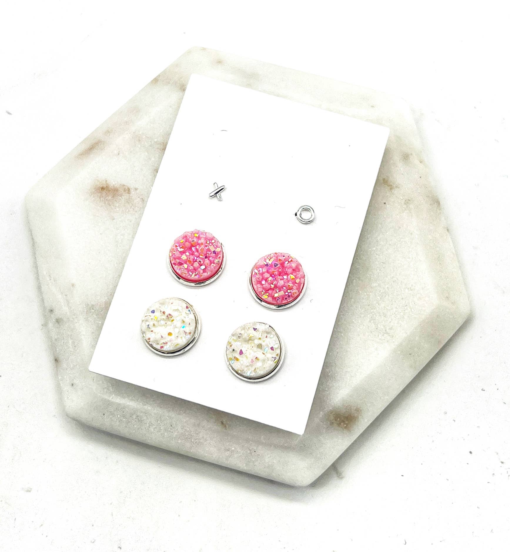Baubles by B - Wholesale Jewelry Set - XO Sweetheart Stud Earring Druzy Trio Valentines Day2