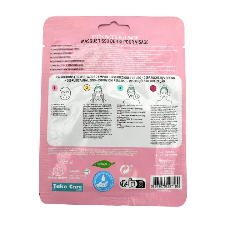 Takecare - Vendita all'ingrosso Mascherina non chirurgica monouso - 😍 Hello Kitty, maschera in tessuto, Face Glow, per bambini, bambini, bambini, cura del viso, 25 ml
