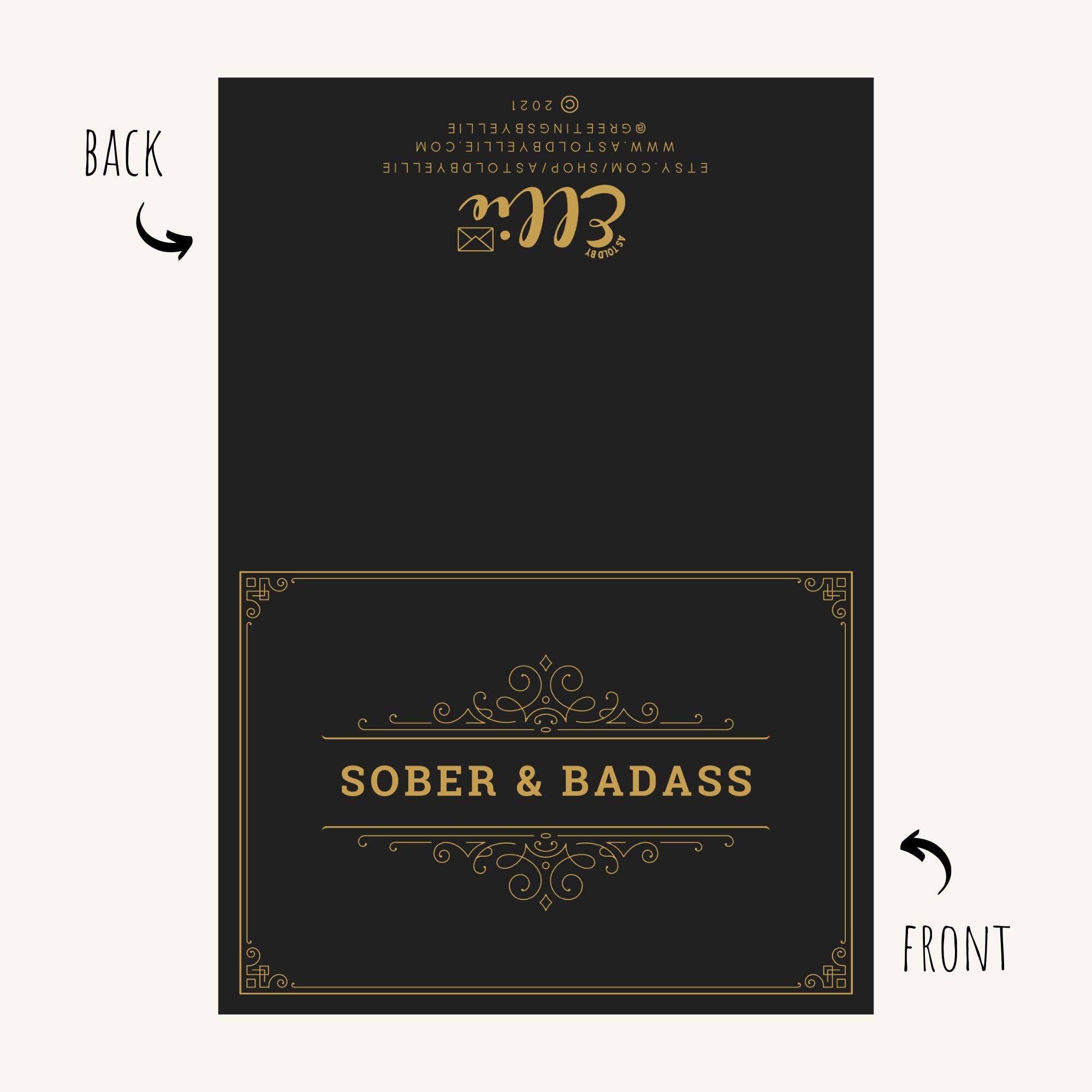 As Told By Ellie - Wholesale Congratulations Card - Badass Sober Card, Sobriety Gifts, Proud of You Sober2