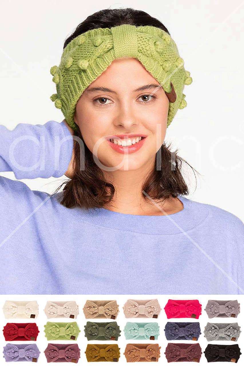 Hana - Vente Bandeau – femme - Enveloppe de tête à pompon C.C14