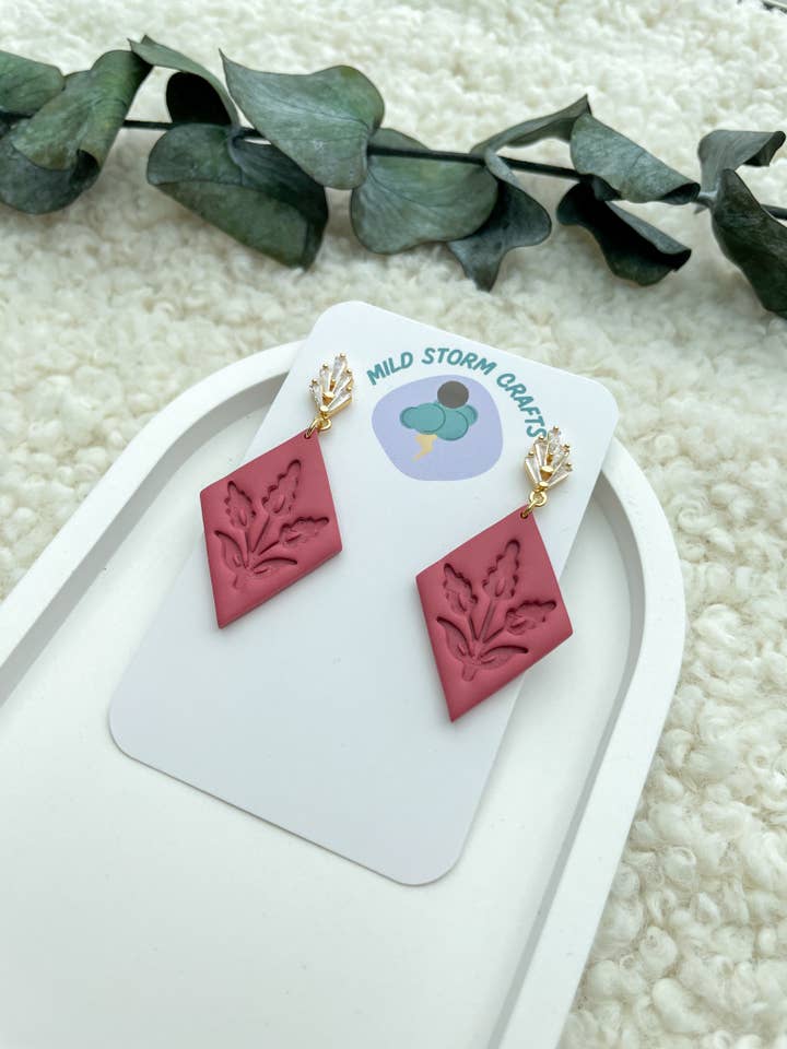 Brincos de Argila Polimérica | Brincos Leves | Padrão de Lilás por atacado de Mildstormcrafts