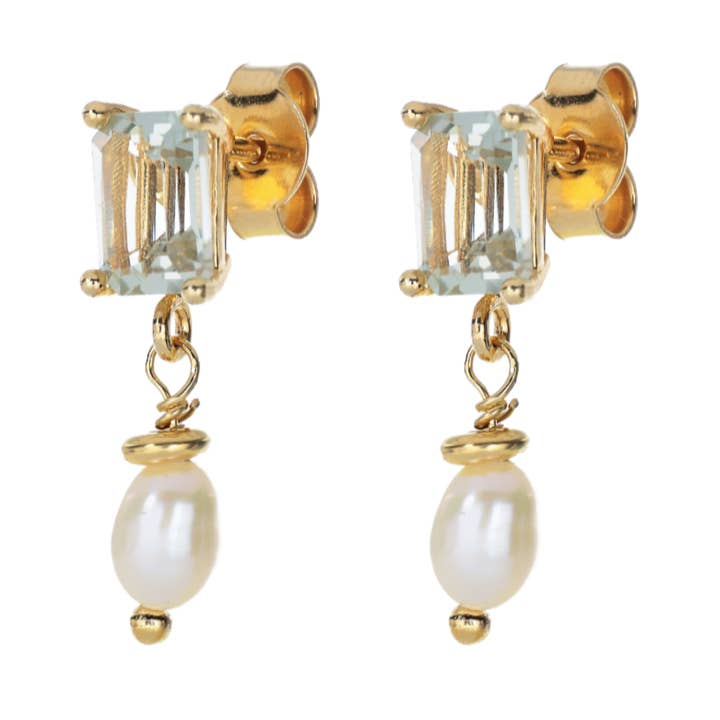 Øreringe med smaragdskåret grøn ametyst | Unik for engroshandel hos ISHWARA JEWELS