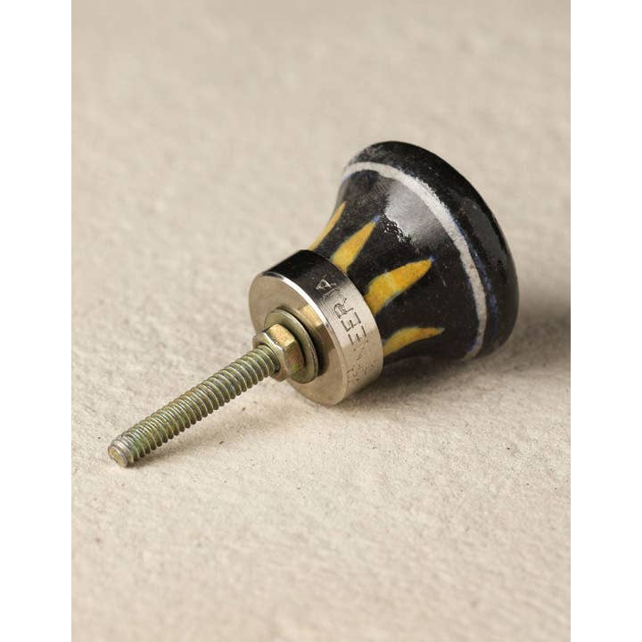 KNOBCO - Wholesale Knob/pull - Yellow and Black Ceramic Cabinet knob2