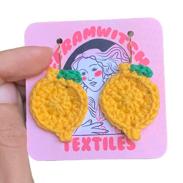 Ceramwitch – Großhandel Ohrhänger – Häkelte Zitronenohrringe0