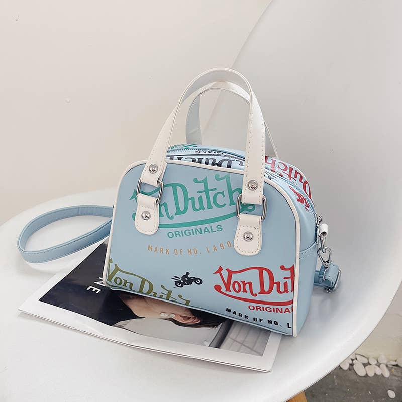 Blue Y2K Contrasting printed handbag crossbody for wholesale on Faire1