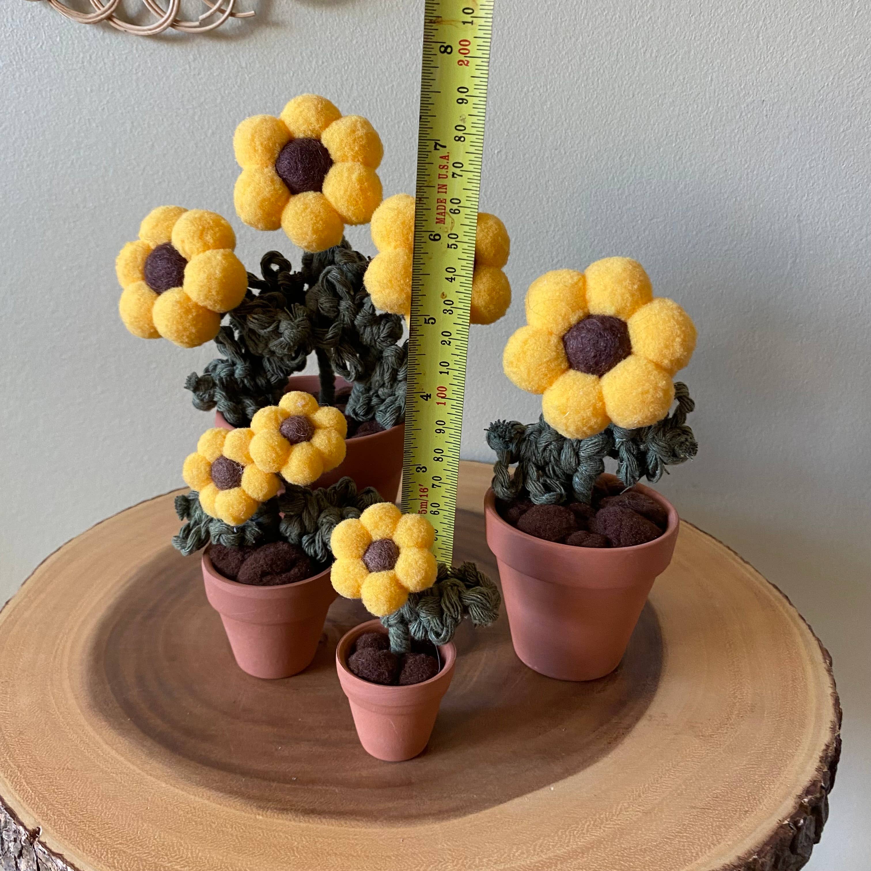 ForgetBKnot - Wholesale Artificial Flowers - Pompom, Felt & Macrame Forever Fibre Flower - Mini5