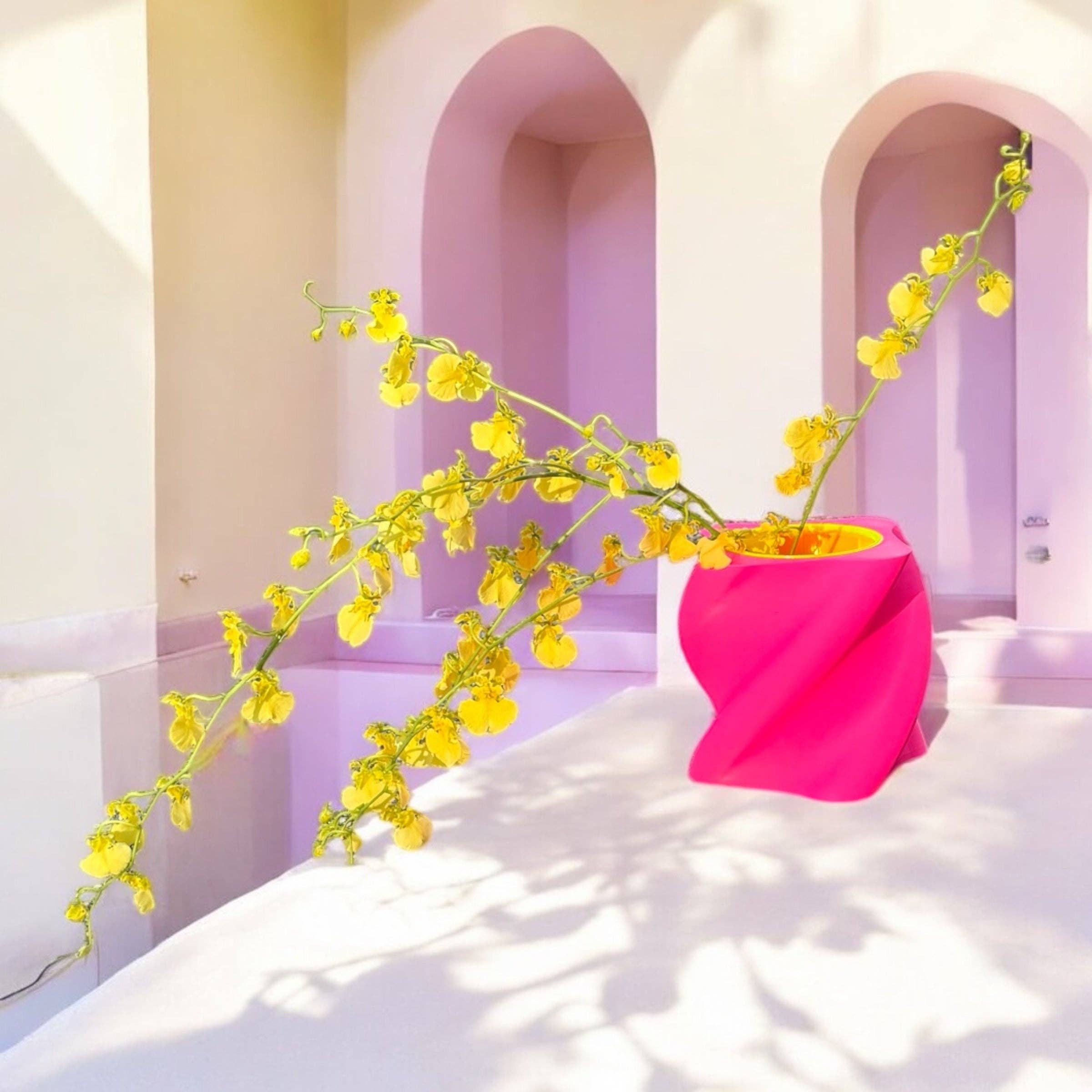 Pink Stories – Engroshandel Vase – Sway 100 % * Neon pink vase i 3D-tryk2