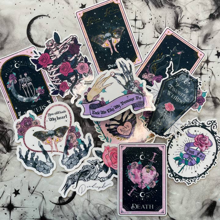 Pastel Goth Sticker Gothic Aesthetic Floral Fantasy for wholesale by Treasured Tropes Paper Co
