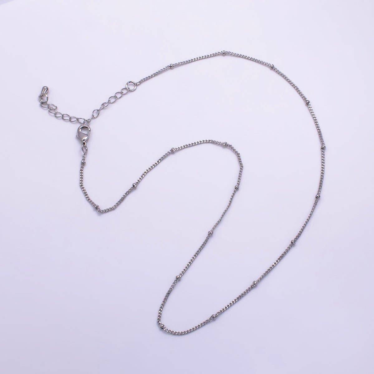 Aim Eternal – wholesale Link & chain necklace – 14K Gold Filled 2mm Satellite Curb Chain 16 Inch Necklace w. Extender in Gold & Silver | WA-2451 WA-24523