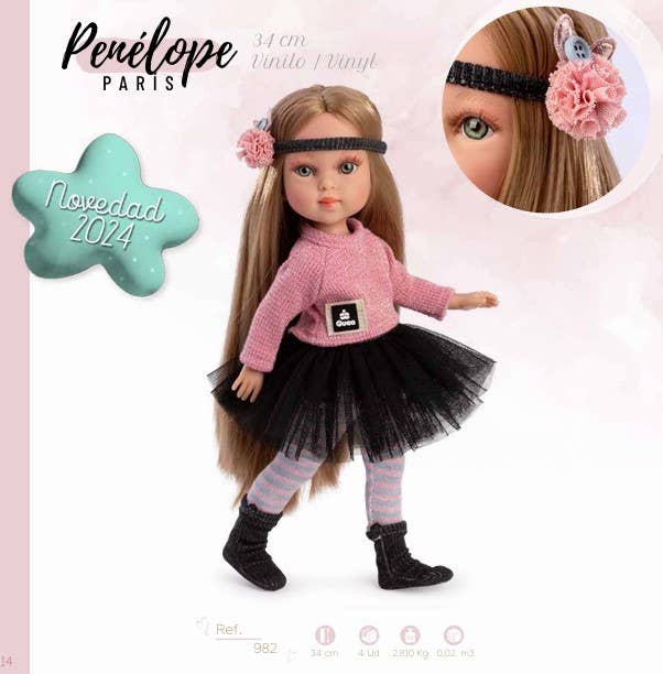 Muñecas GUCA - Vente Poupée – enfant - Poupée Pénélope PARIS 33 cm3