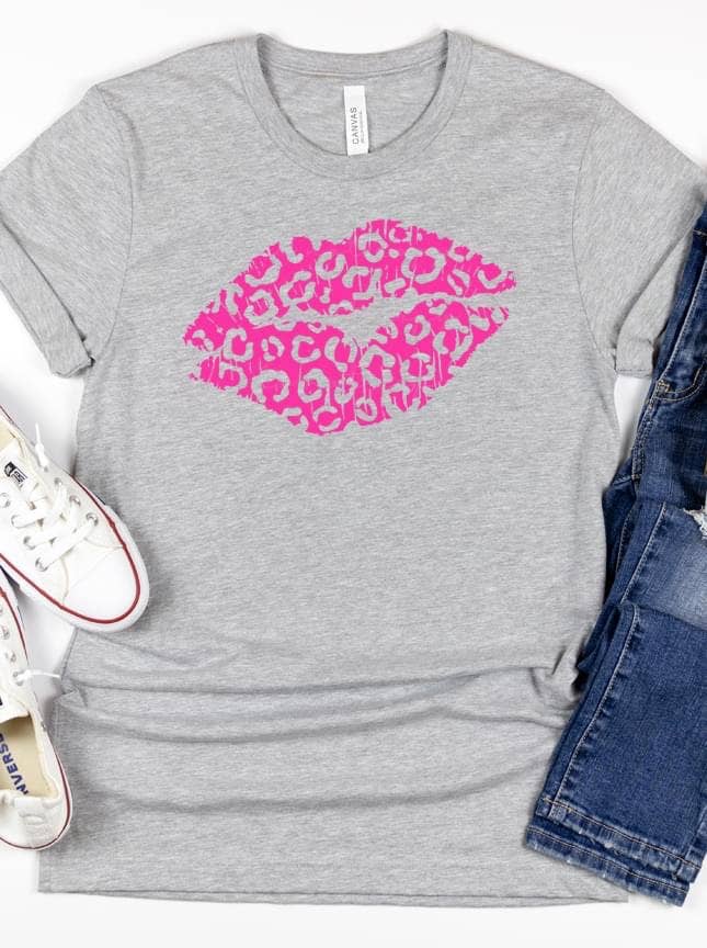 Southern Heart Designs - Wholesale Screen Printed T-Shirt - Women's - Leopard Lips1