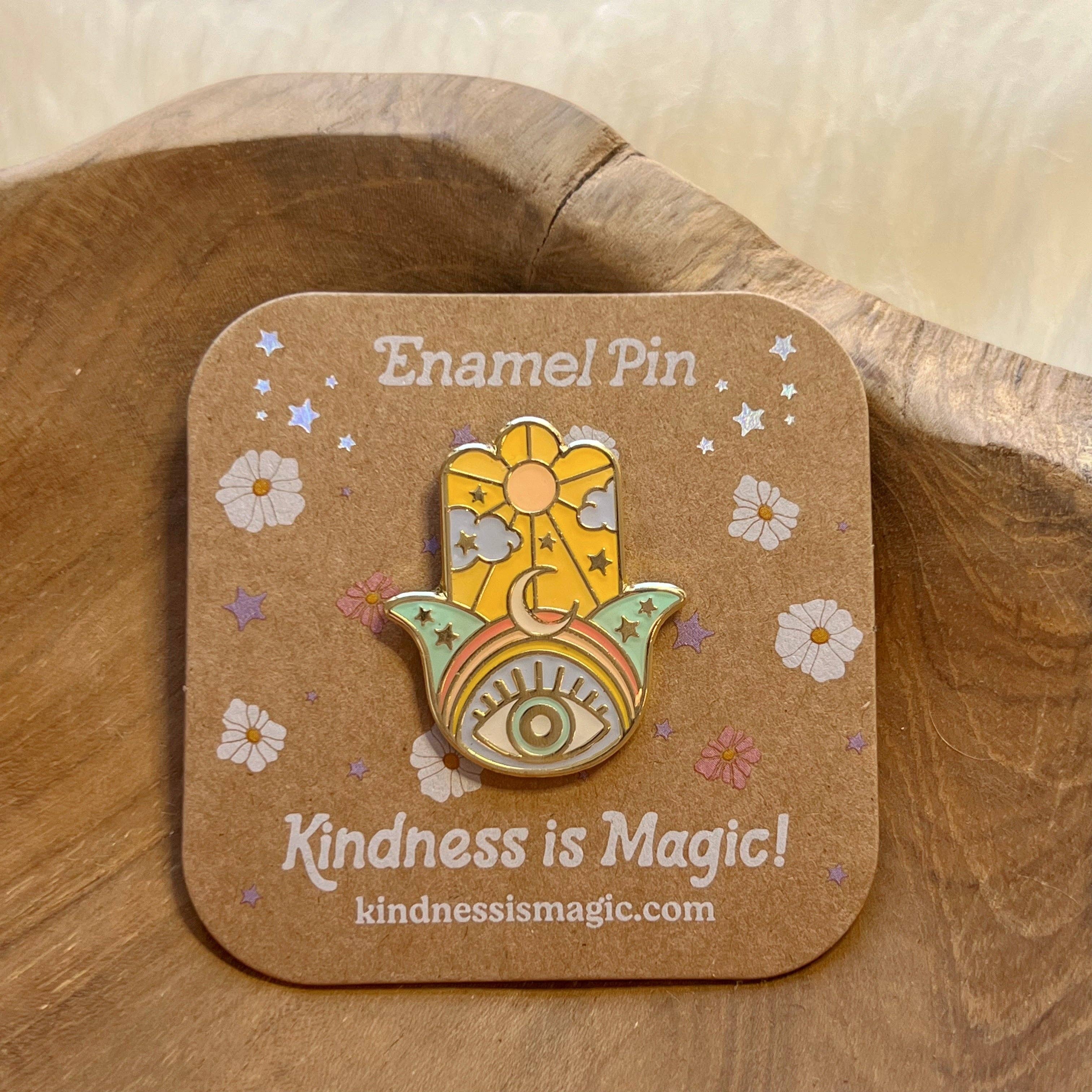 Kindness is Magic – Alfinete/botão de lapela por atacado – Pins esmaltados hamsa1