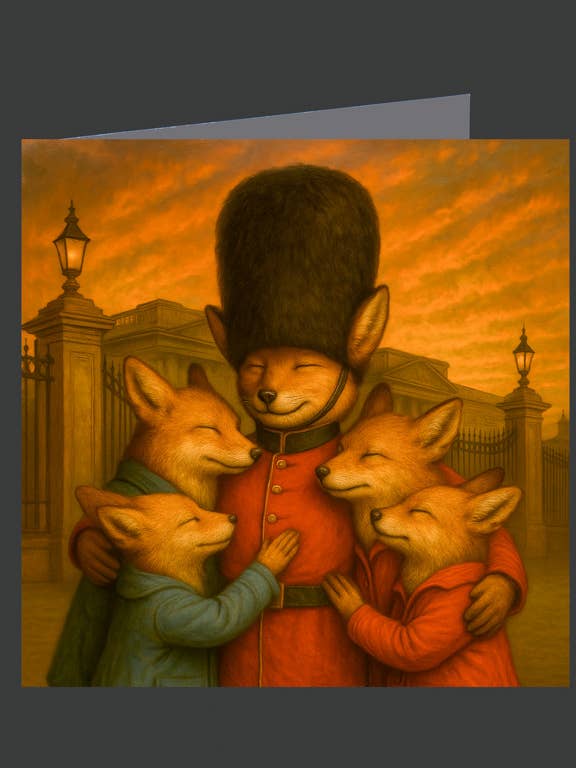 Fuchs Familie Buckingham Palace 12A-1072 / Grußkarte für den Großhandel von Eliot Siegel & The British Art Gallery