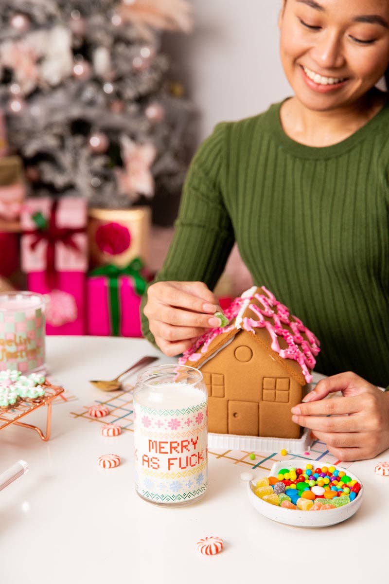 Talking Out of Turn - Wholesale Drinking Glass/Cup - Holiday Can Glass w/Lid + Straw13