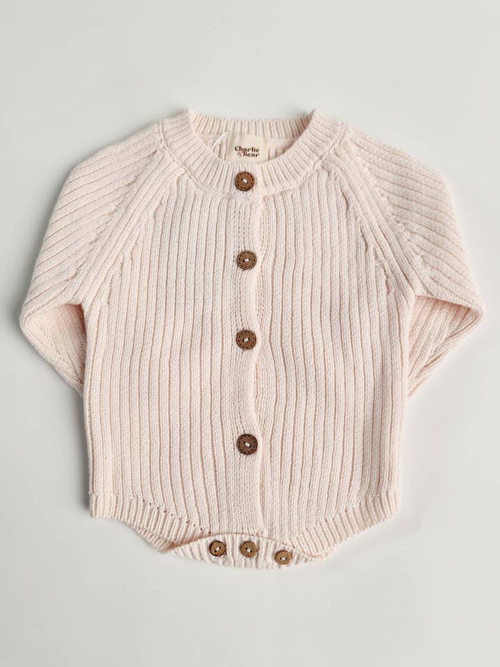Knit Romper ~ Pearl for wholesale by Charlie and Bear Boutique