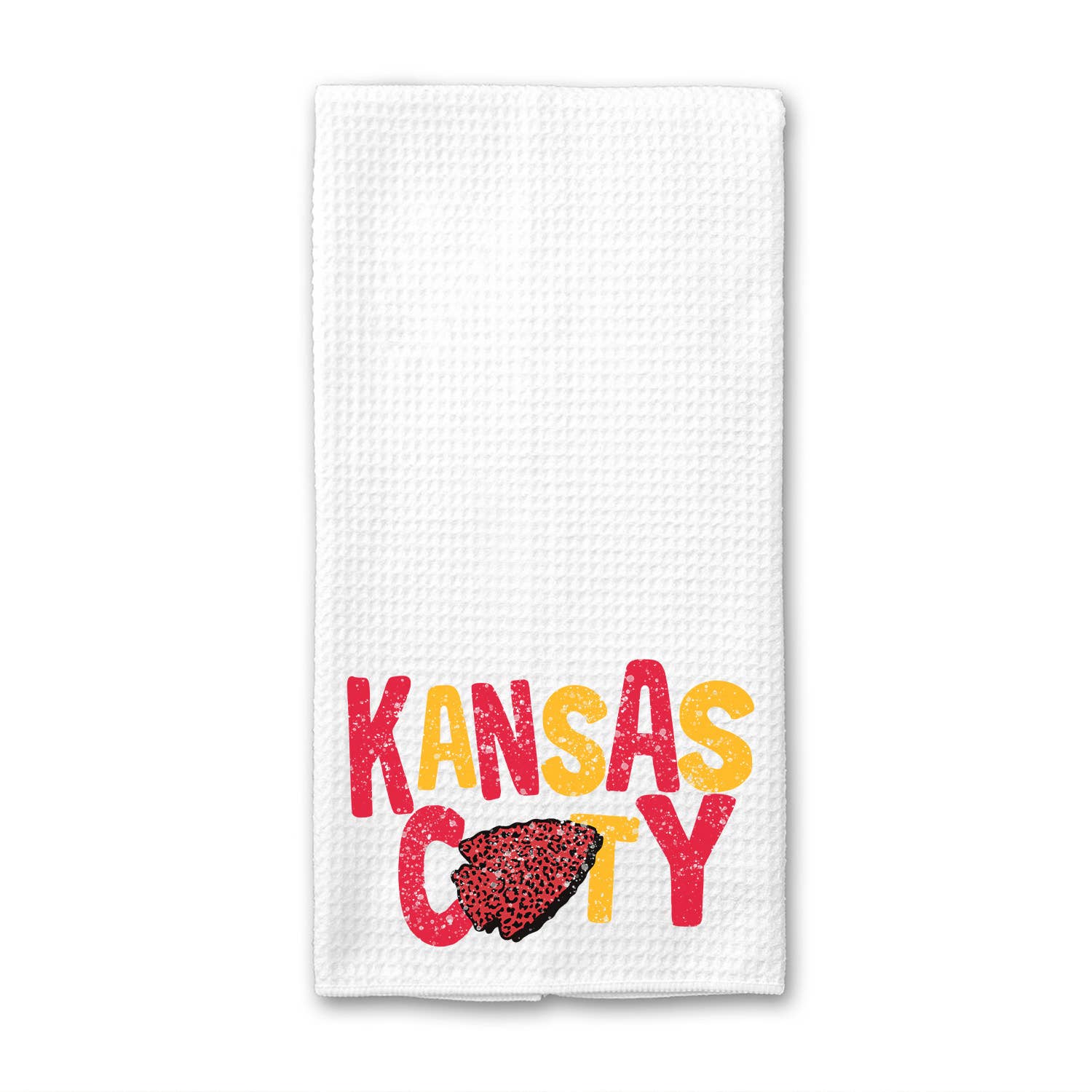 Into The Desert - Wholesale Tea Towel - Distressed Kansas City Retro Leopard Waffle Weave Towel