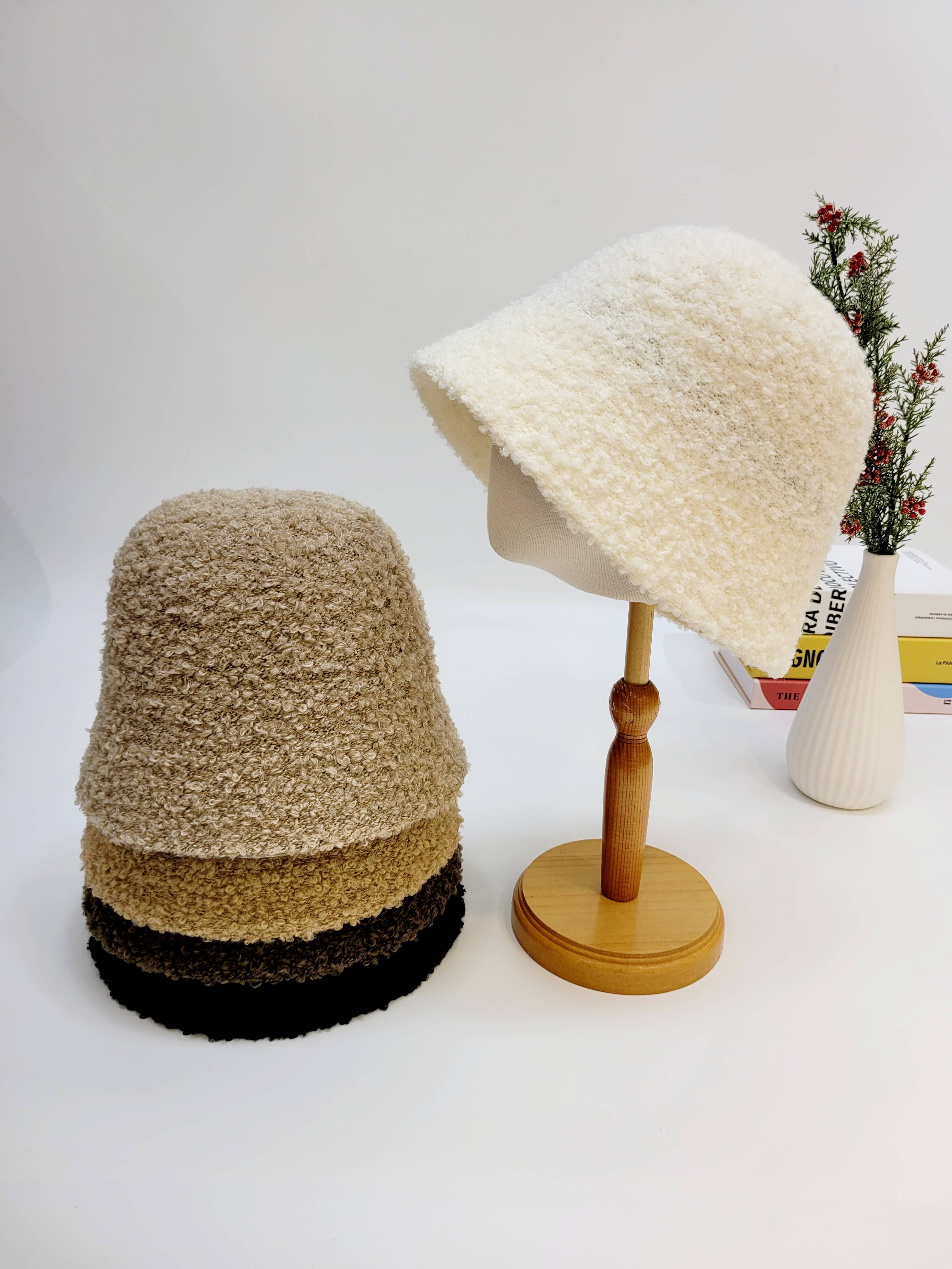 Comfortarians - Wholesale Bucket Hat - Women's - Textured Alpaca Wool Bucket Hat, Extra Warm Winter Hat7