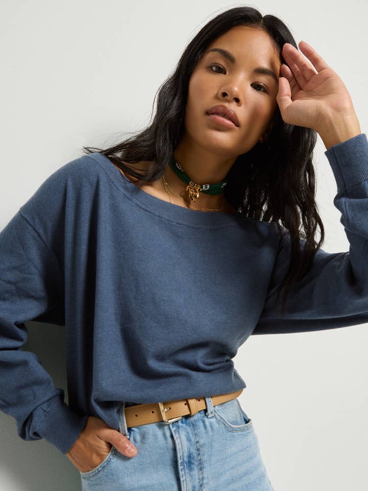 Pacific One Shoulder Sweater for wholesale by Seventy Eight and Sunny (SEAS)