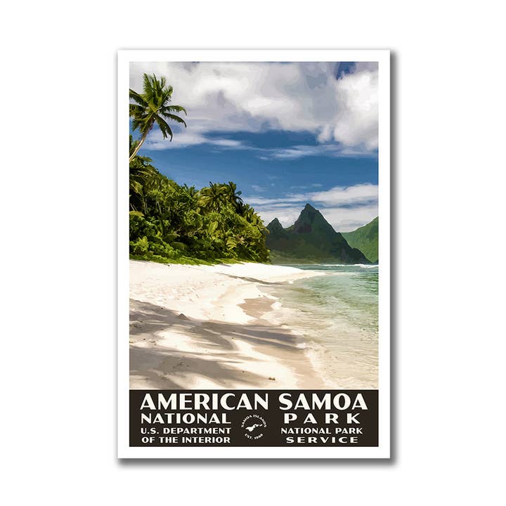 American Samoa National Park Poster-WPA - WS for wholesale by Just Go Travel Studios