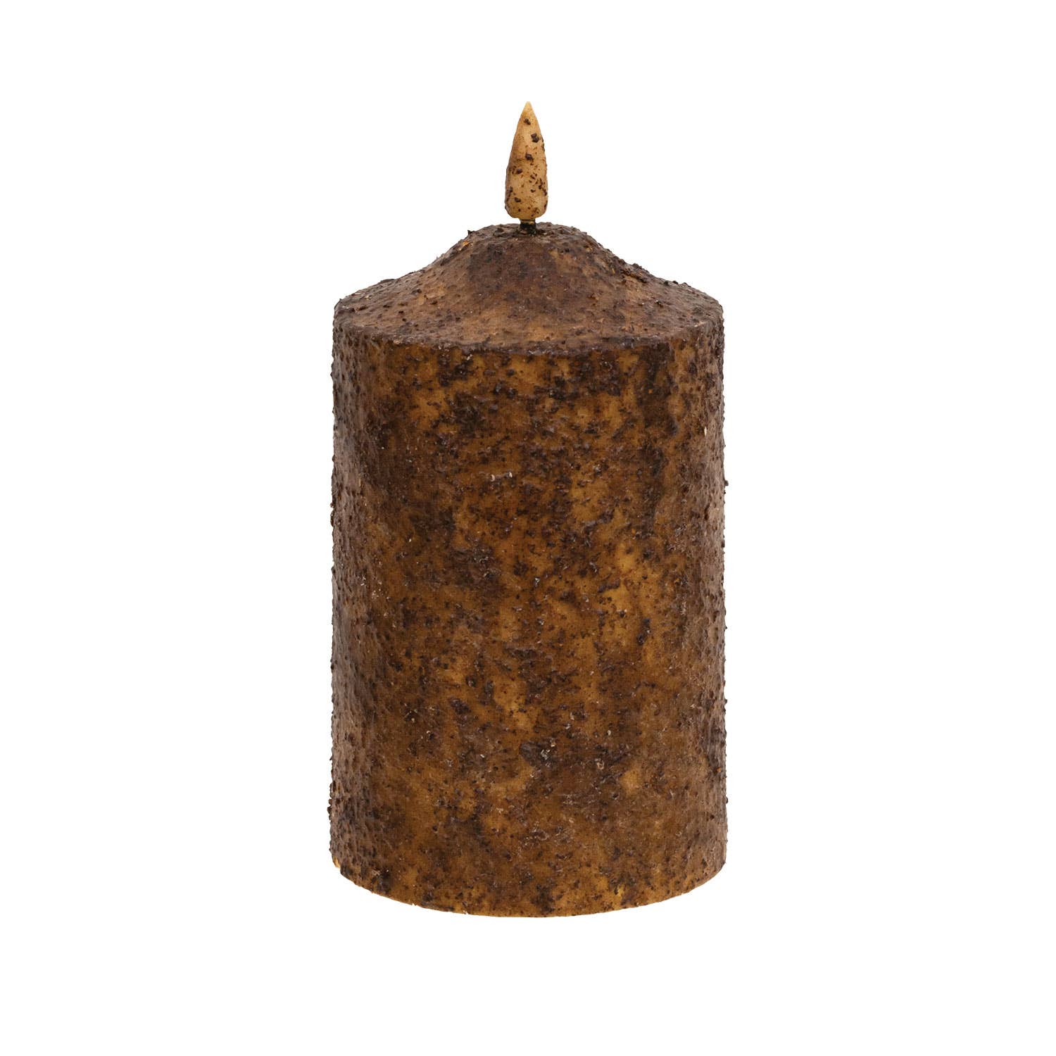 The Hearthside Collection - Wholesale Flameless Candle - Burnt Mustard Flicker Flame Timer Cake Pillar, 5"