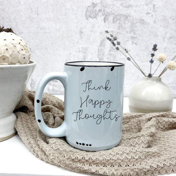Peak To Pine Designs - Wholesale Coffee Mug - Think Happy Thoughts2