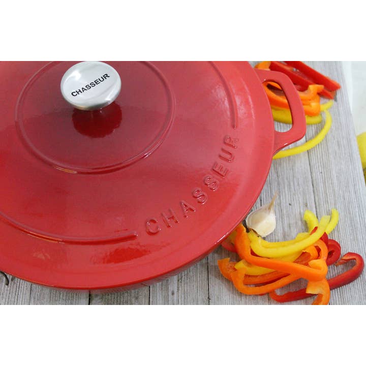 French Home – wholesale Cooking pot – Chasseur Enameled Cast Iron Braiser with Lid 2.6qt3