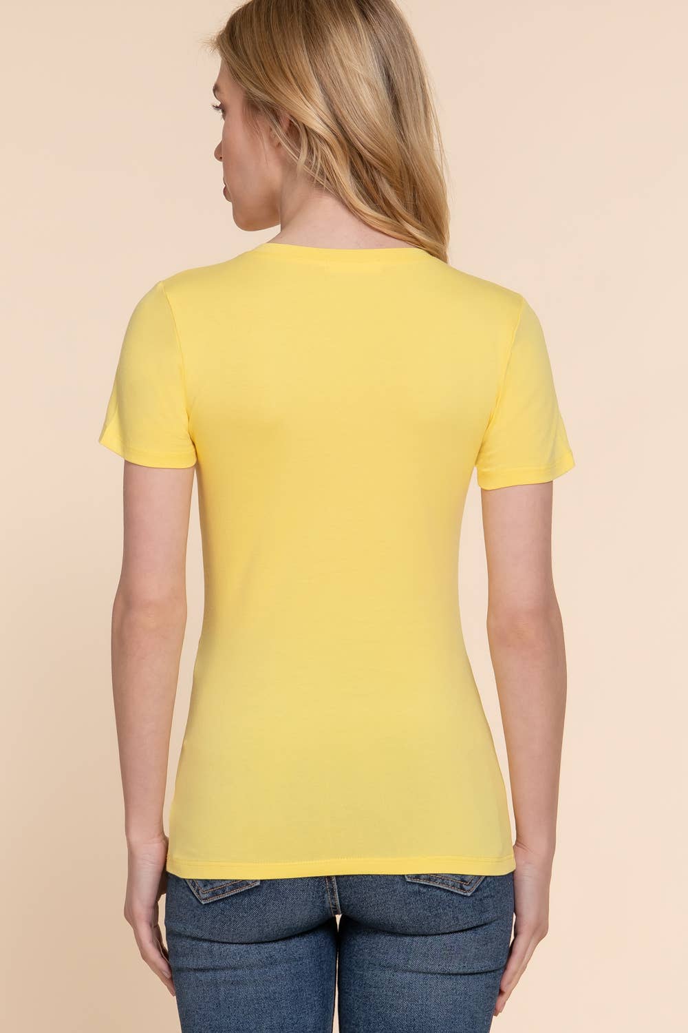 Active Basic | Active USA - Wholesale T-Shirt - Women's - Short Sleeve Cotton Jersey V-neck Top 21