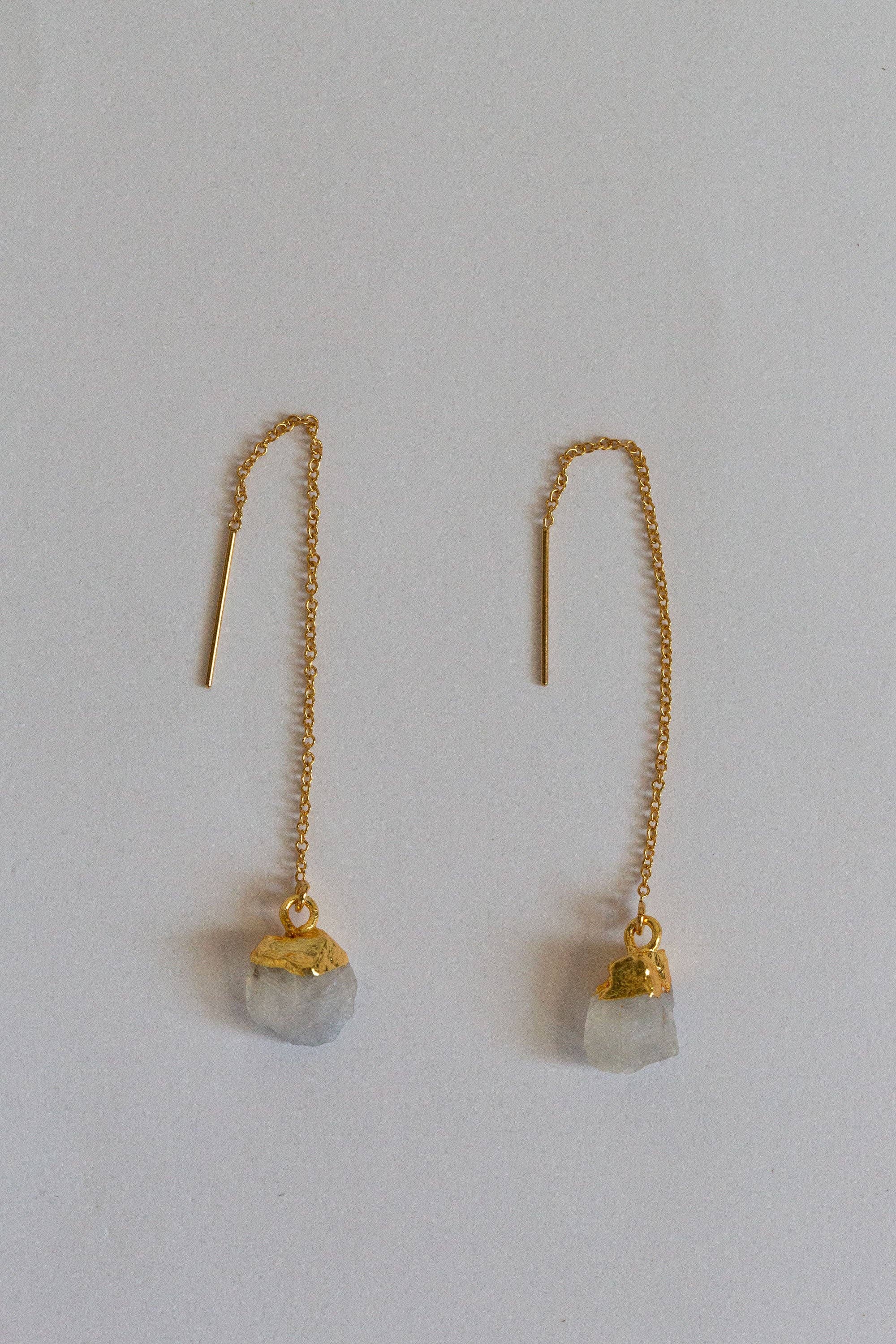 Bohemian and Bouj - Wholesale Dangle Earrings - The Sun Threaders | 14k Gold-Filled + Raw Crystals3