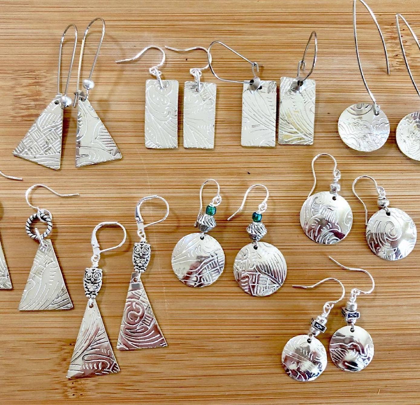 TTE Designs - Wholesale Dangle Earrings - Repurposed Silver Platter Earrings1