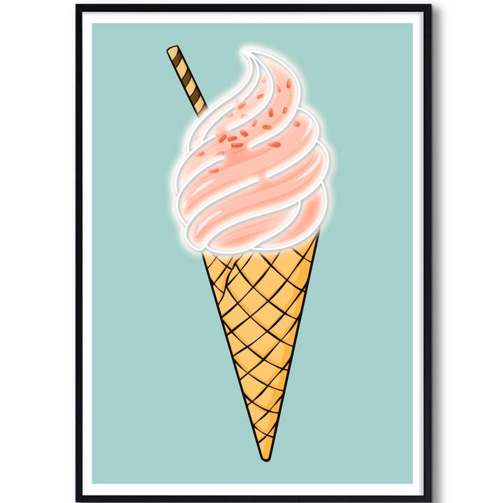 Pop-Art-Bild mit Neonbatterie, mattiert für den Großhandel von Woooow Arte