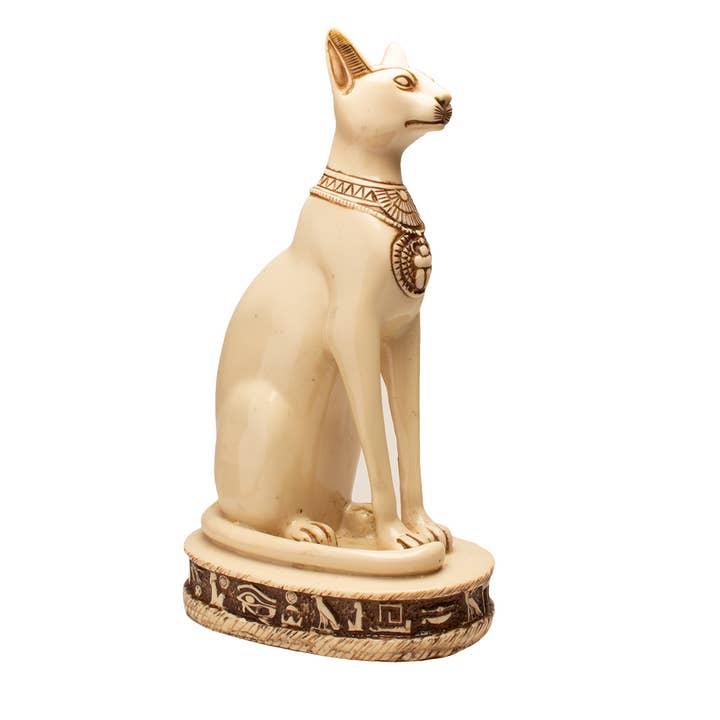 Discoveries, Inc. – Estatueta decorativa por atacado – Estátuas da Deusa Bastet - Gato Branco - Deusa Egípcia11