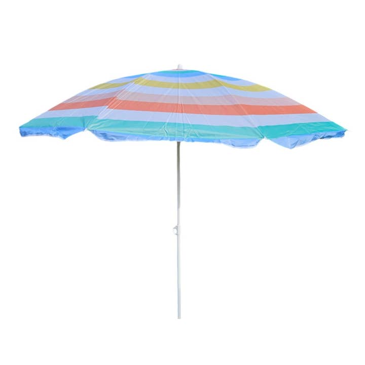 Färgglad parasoll strandparaply balkongparaply UV-skydd 30+ randig 155 cm för wholesale av SchnappFreude