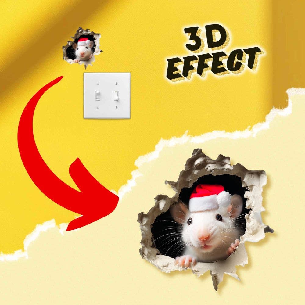 Micesterpiece – wholesale Fönster-/väggdekal – Jingle Paws 3D Mouse Hole Väggdekal - Micesterpiece6