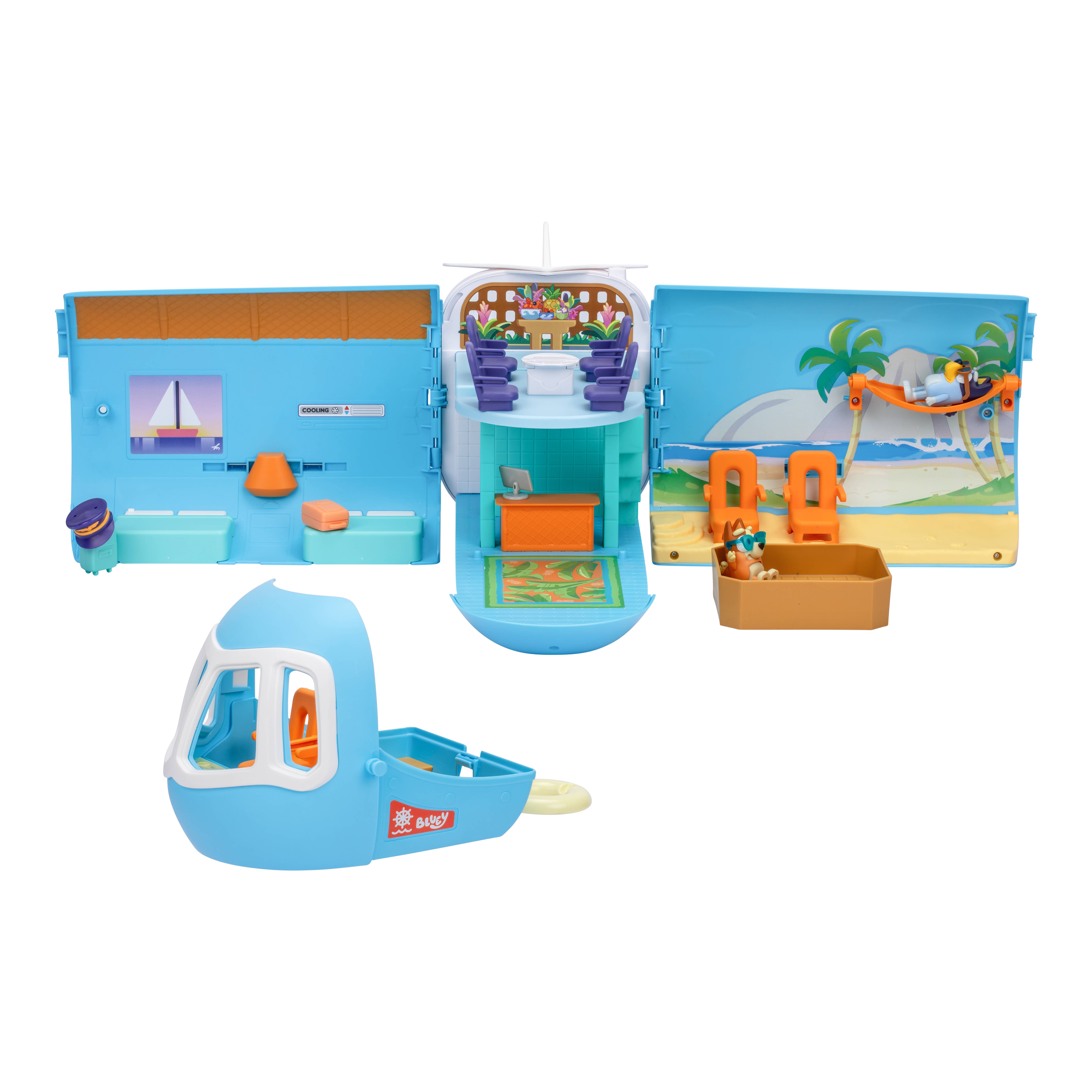 Toysmith - Wholesale Toy Set - Kids - Moose Toys Bluey 3-In-1 Airplane Boat Hotel8