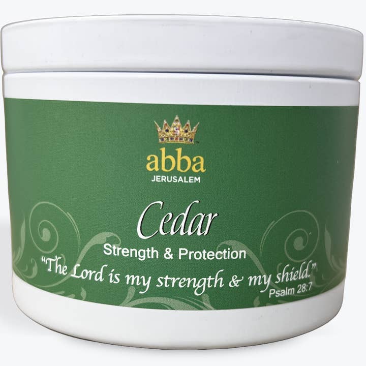 Cedro - Vela de Lata Branca de 8oz por atacado de Abba Christian Products